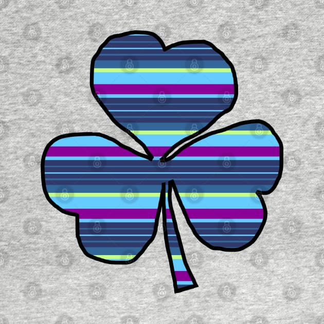 Shamrock Blue Stripes for St Patricks Day by ellenhenryart